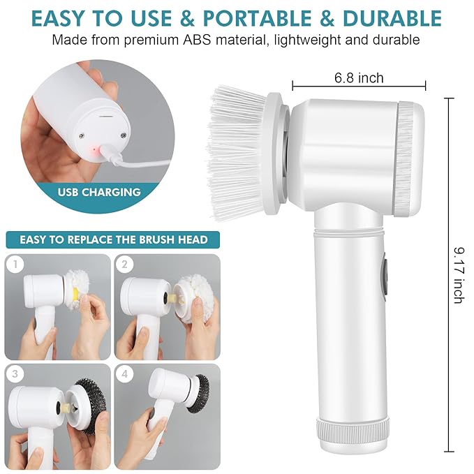 Electric Cleaning Brush Cordless Power Scrubber