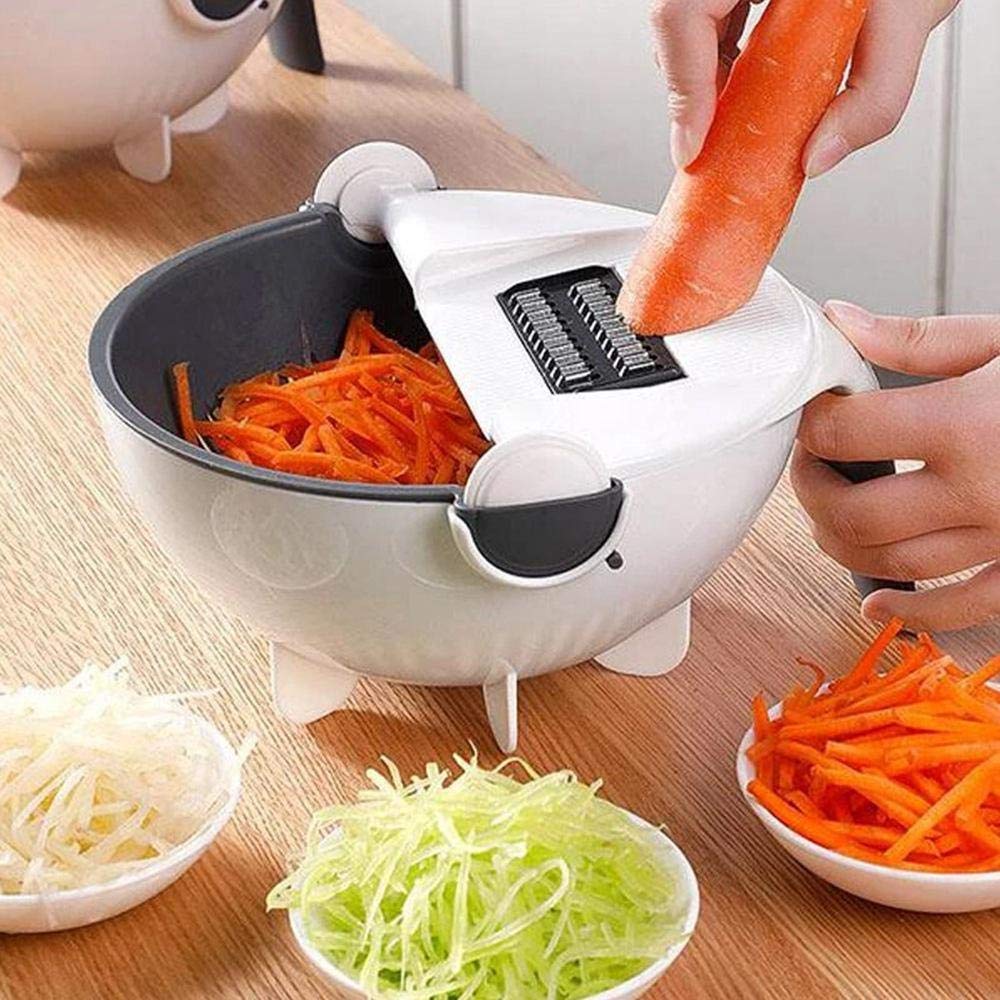 9-in-1 Multifunction Vegetable Cutter With Drain Basket