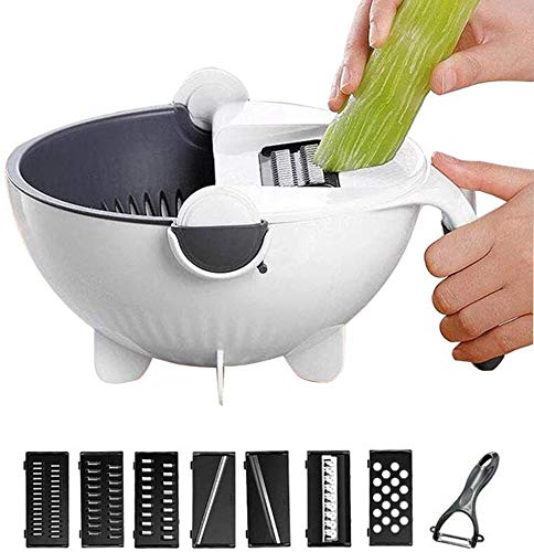 9-in-1 Multifunction Vegetable Cutter With Drain Basket