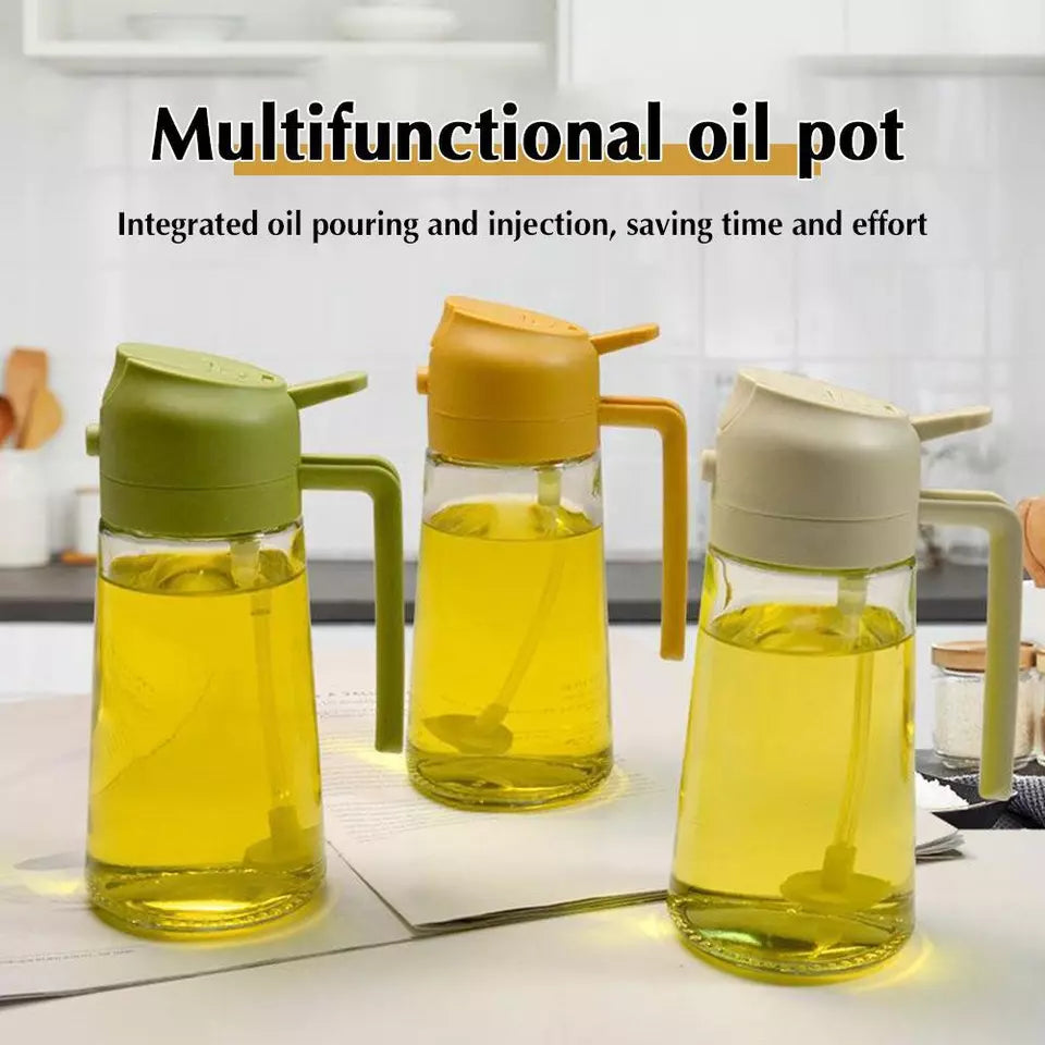 2 in 1 Glass Oil Dispenser Bottle