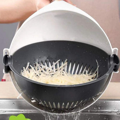 9-in-1 Multifunction Vegetable Cutter With Drain Basket