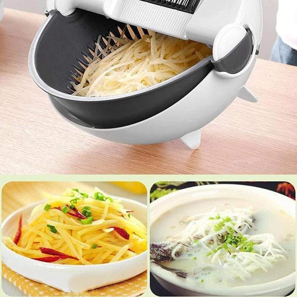 9-in-1 Multifunction Vegetable Cutter With Drain Basket